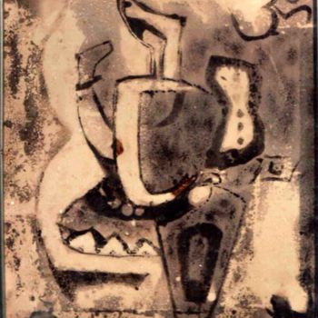 Painting titled "Abstract ganesha" by Anandswaroop Manchiraju, Original Artwork, Other