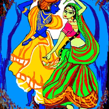 Digitale Kunst getiteld "radha-krishna-12.png" door Anandswaroop Manchiraju, Origineel Kunstwerk, Digitaal Schilderwerk
