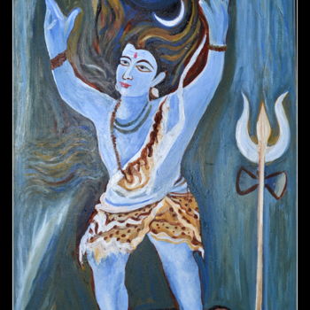 Painting titled "LORD SIVA-BEHOLDER…" by Anandswaroop Manchiraju, Original Artwork, Acrylic