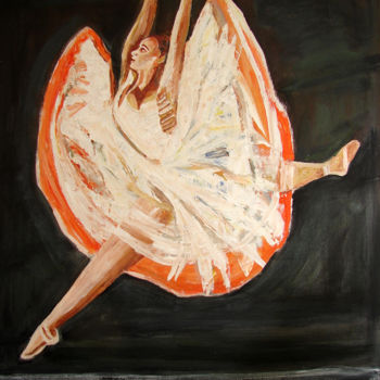 Schilderij getiteld "U.S BALLET DANCE-2" door Anandswaroop Manchiraju, Origineel Kunstwerk, Olie