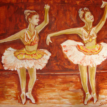 Pintura intitulada "U.S BALLET DANCE-3" por Anandswaroop Manchiraju, Obras de arte originais, Óleo