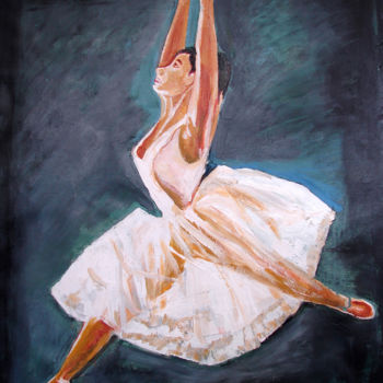 Pintura intitulada "U.S BALLET DANCE-5" por Anandswaroop Manchiraju, Obras de arte originais, Óleo
