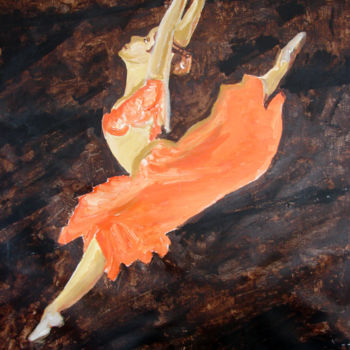 Ζωγραφική με τίτλο "U.S. BALLET DANCE-6" από Anandswaroop Manchiraju, Αυθεντικά έργα τέχνης, Λάδι