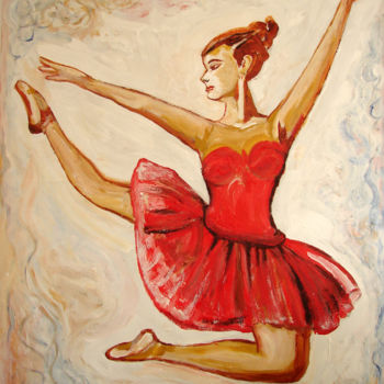 Pittura intitolato "U.S.BALLET DANCE-8" da Anandswaroop Manchiraju, Opera d'arte originale, Olio