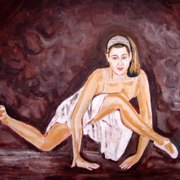 Malerei mit dem Titel "U.S.BALLET DANCE-9" von Anandswaroop Manchiraju, Original-Kunstwerk, Öl