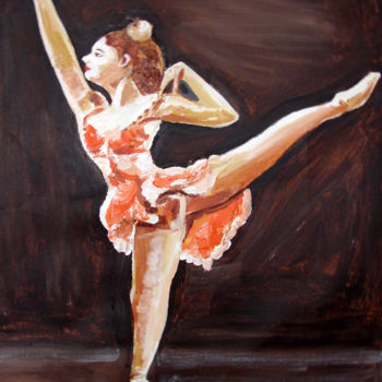 Malerei mit dem Titel "U.S BALLET DANCE-14" von Anandswaroop Manchiraju, Original-Kunstwerk, Öl