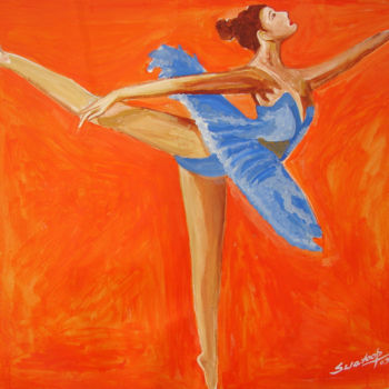 Peinture intitulée "U.S BALLET DANCE-16" par Anandswaroop Manchiraju, Œuvre d'art originale, Huile