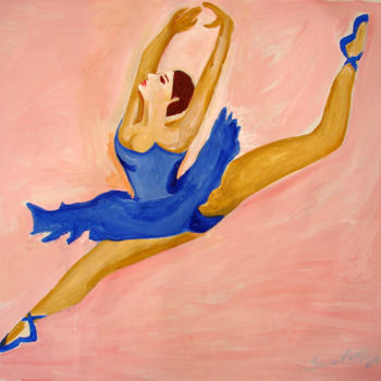 Malerei mit dem Titel "U.S BALLET DANCE-18" von Anandswaroop Manchiraju, Original-Kunstwerk, Öl