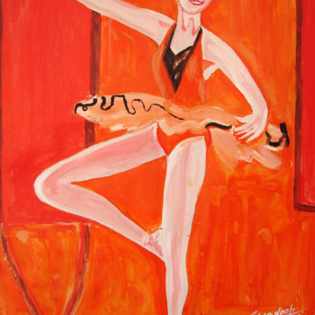 Malerei mit dem Titel "U.S BALLET DANCE-19" von Anandswaroop Manchiraju, Original-Kunstwerk, Öl