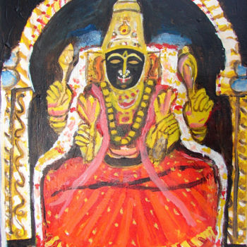 Schilderij getiteld "DIETY-1" door Anandswaroop Manchiraju, Origineel Kunstwerk, Olie