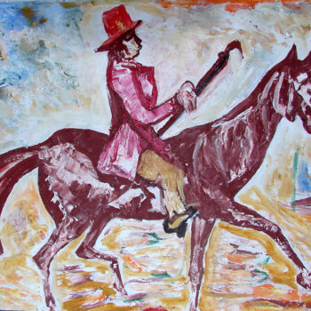 Pintura titulada "HORSE AND RIDER-4" por Anandswaroop Manchiraju, Obra de arte original