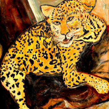 Painting titled "CHEETAH" by Anandswaroop Manchiraju, Original Artwork, Acrylic