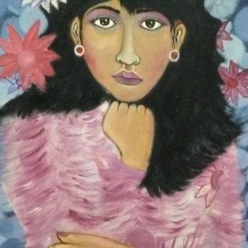 Painting titled "women Flowers" by Anang Za, Original Artwork