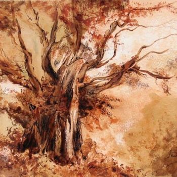 Painting titled "Tree of Oblivion" by Ana Pardo - The Lady Of Painting, Original Artwork, Oil