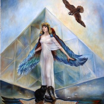 Painting titled "Nekhbet" by Ana Pardo - The Lady Of Painting, Original Artwork, Oil