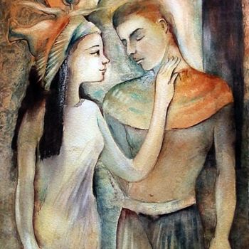 Pittura intitolato "Egyptian Tale" da Ana Pardo - The Lady Of Painting, Opera d'arte originale, Olio