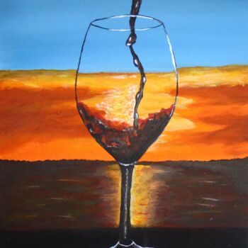 Pittura intitolato "Time for wine. Glass" da Anapia, Opera d'arte originale, Acrilico