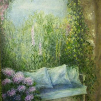 Painting titled "El  descanso" by Ana Celia Quintana, Original Artwork