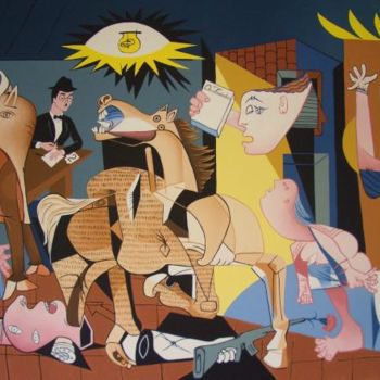 Painting titled "Guernica" by Ana Rego, Original Artwork, Oil