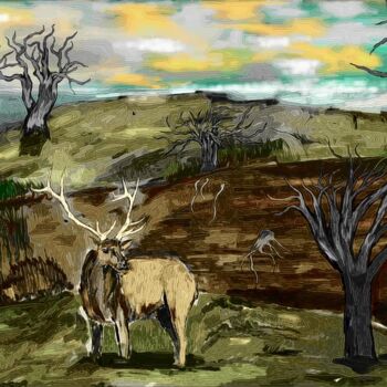 Malerei mit dem Titel "Divided nature" von Anass Kaikani, Original-Kunstwerk, Digitale Malerei