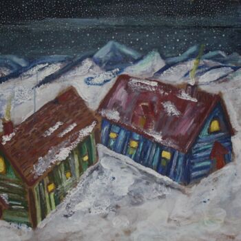 Pittura intitolato "RGB houses" da Anass Kaikani, Opera d'arte originale, Acrilico
