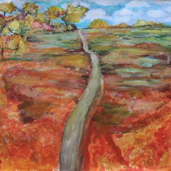 Painting titled "Autumn’s trail" by Anass Kaikani, Original Artwork, Acrylic