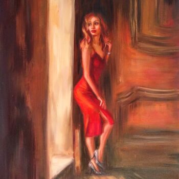 Painting titled "DOOR TO THE UNKNOWN" by Anastasia Akunina, Original Artwork, Oil