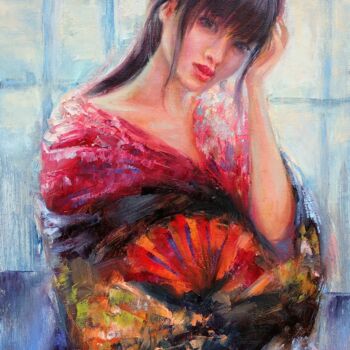 Картина под названием "Beautiful Asian Wom…" - Anastasia Akunina, Подлинное произведение искусства, Масло