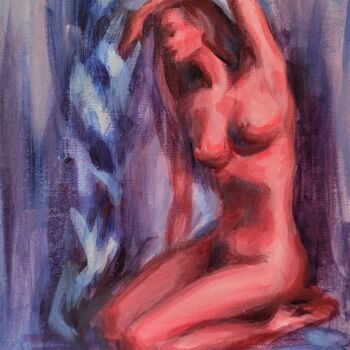 Blue Series In the bedroom Naked woman art