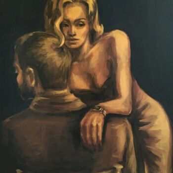 Pintura intitulada "Romantic couple Man…" por Anastasia Akunina, Obras de arte originais, Acrílico