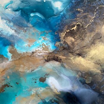 Картина под названием "Blue ABSTRACT LANDS…" - Anastasia Belova (Asya Belova), Подлинное произведение искусства, Чернила Уст…
