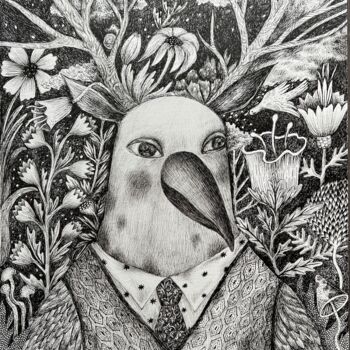 "A strange creature…" başlıklı Resim Anastasia Cherezova tarafından, Orijinal sanat, Mürekkep