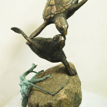 Scultura intitolato "Turtles" da Anastasiia Ezhova, Opera d'arte originale, Bronzo