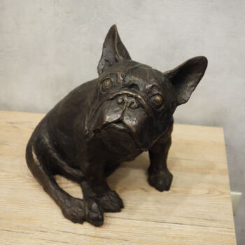 Skulptur mit dem Titel "Bulldog" von Anastasiia Ezhova, Original-Kunstwerk, Bronze