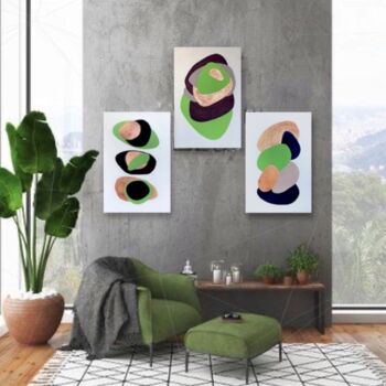 Картина под названием "ORDINARY triptych-6…" - Anastasia Grik, Подлинное произведение искусства, Акрил Установлен на Деревян…