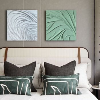 Painting titled "About life diptych-…" by Anastasia Grik, Original Artwork, Fabric Mounted on Wood Stretcher frame
