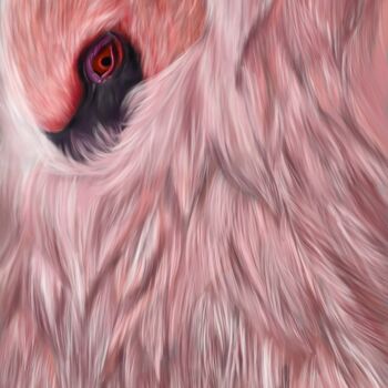 Digital Arts titled "Pink flamingo" by Anastasia Gurjewa, Original Artwork, Digital Painting