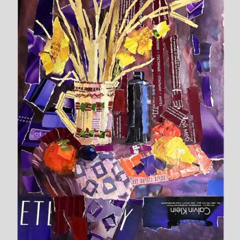 Schilderij getiteld "Фиолетовый" door Anastasia Kirilenko, Origineel Kunstwerk, Collages