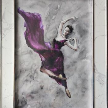 Картина под названием "Лепесток(2)" - Анастасия Козырева, Подлинное произведение искусства, Акварель Установлен на картон