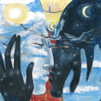 Pintura titulada "Единство всего со в…" por Anastasia Leshukova, Obra de arte original, Oleo