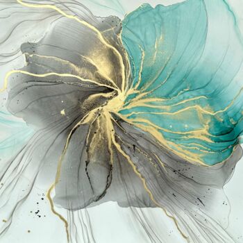 "Abstract Flower" başlıklı Tablo Anastasia Matas tarafından, Orijinal sanat, Mürekkep