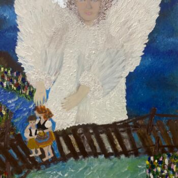 Painting titled "Ангел" by Anastasiia Odoladova, Original Artwork, Acrylic