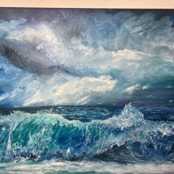 Картина под названием "Бушующее море" - Анастасия Одоладова, Подлинное произведение искусства, Масло