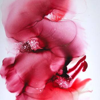 Painting titled "Scarlet Anthurium D…" by Anastasia Ozlu, Original Artwork, Ink