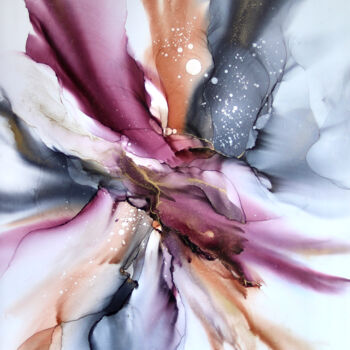 Peinture intitulée "Magic Bloom" par Anastasia Ozlu, Œuvre d'art originale, Encre