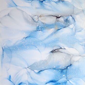Painting titled "Ethereal Waters abs…" by Anastasia Ozlu, Original Artwork, Ink