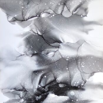 Schilderij getiteld "Enigmatic Veil abst…" door Anastasia Ozlu, Origineel Kunstwerk, Inkt