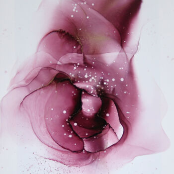 Peinture intitulée "Rose Dreamscape ori…" par Anastasia Ozlu, Œuvre d'art originale, Encre