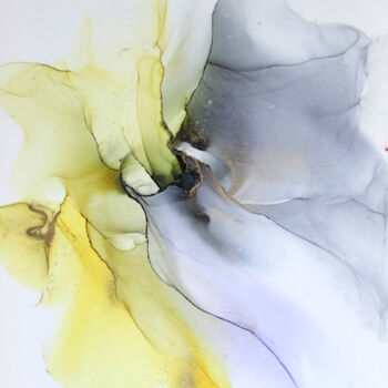 Peinture intitulée "Sunlit Petals" par Anastasia Ozlu, Œuvre d'art originale, Encre