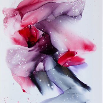 Painting titled "Pink Blush floral o…" by Anastasia Ozlu, Original Artwork, Ink